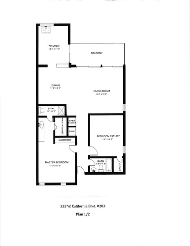 Floor plan 2 Bed 2 Bath C5.1