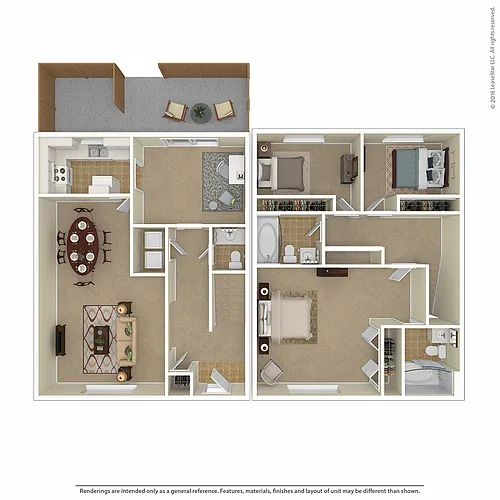 Floor plan 3 bed, 2.5 bath
