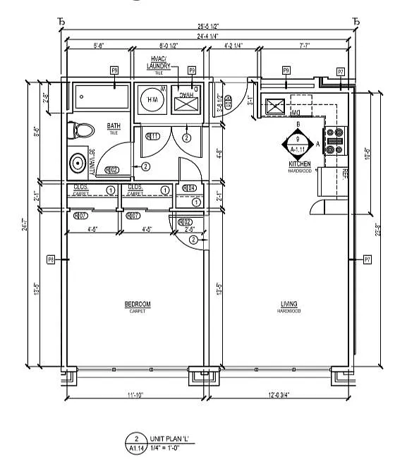 Floor plan 1 bed (L)