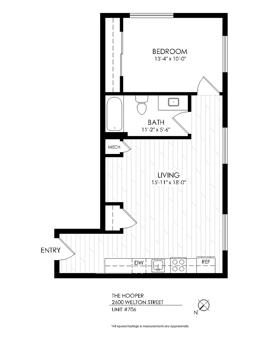 Floor plan 1 Bedroom, 1 Bath