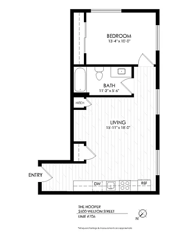 Floor plan 1 Bedroom, 1 Bath