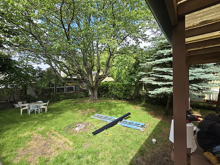 Deck Porch at Rear of Home and Back Garden,