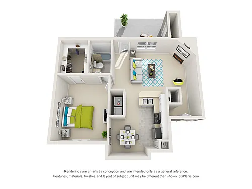 Floor plan Birch (1BA/1BA)