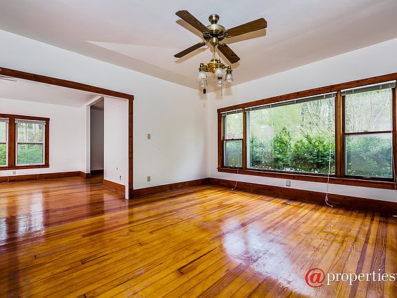 Bight dining space adjoins huge screened porch.