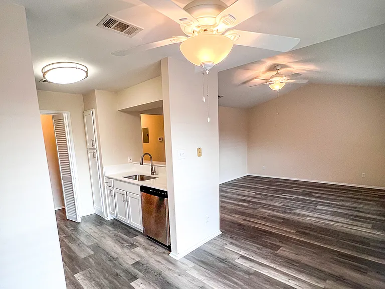 Nook looking into living space/kitchen