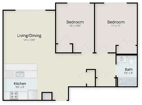 Floor plan Two Bedroom B