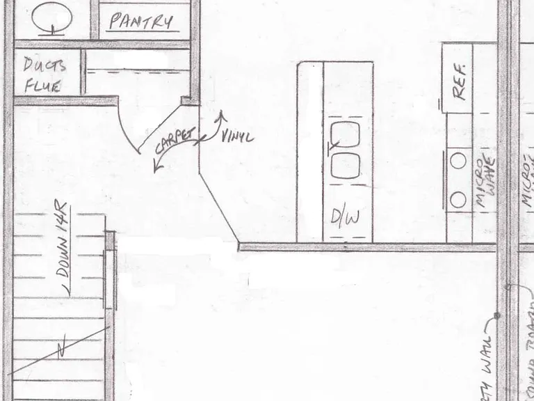 2nd floor is main living area with kitchen