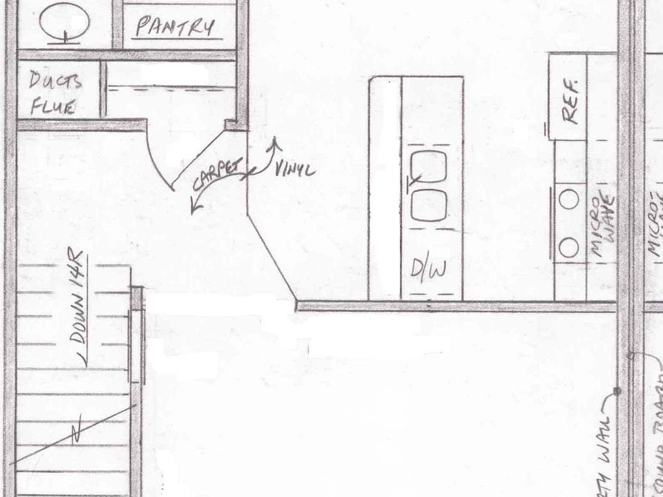2nd floor is main living area with kitchen