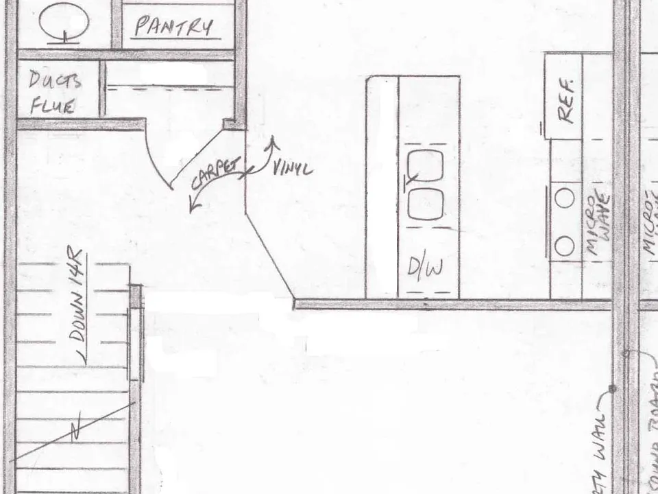 2nd floor is main living area with kitchen