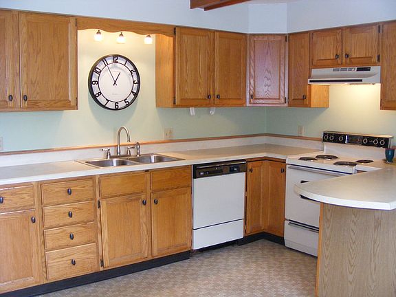 The large eat-in kitchen.