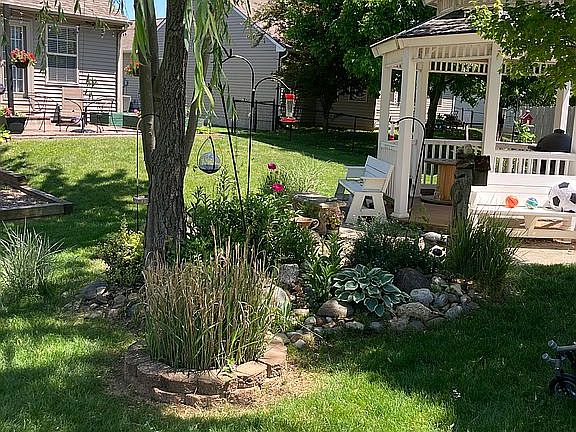 Backyard with gazebo