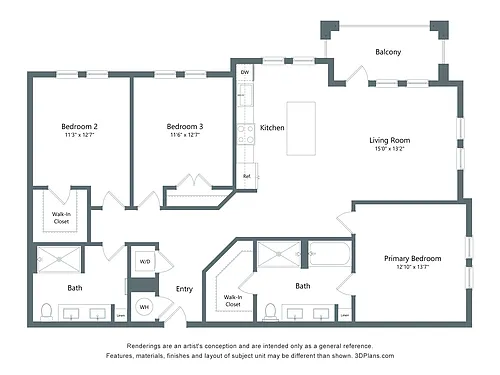 Floor plan The Harbor | 3 Bed | 2 Bath