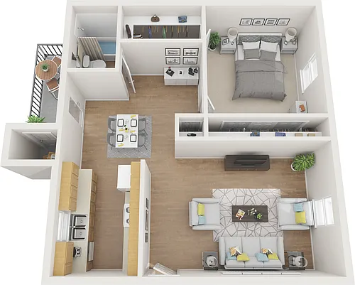 Floor plan 1 Bed 1 Bath