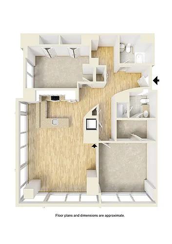 Floor plan 2C 3-14