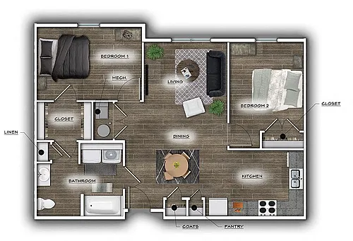 Floor plan 2 Bedroom