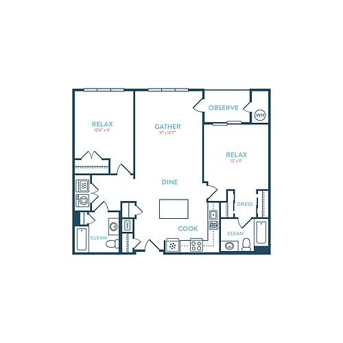 Floor plan Waypointe B1