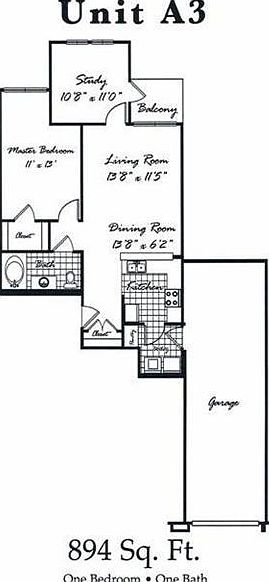 1 bd. 1 ba. - 894