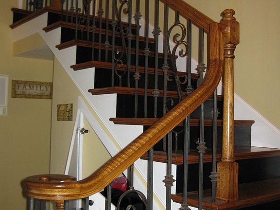 Stairs leads to Media room