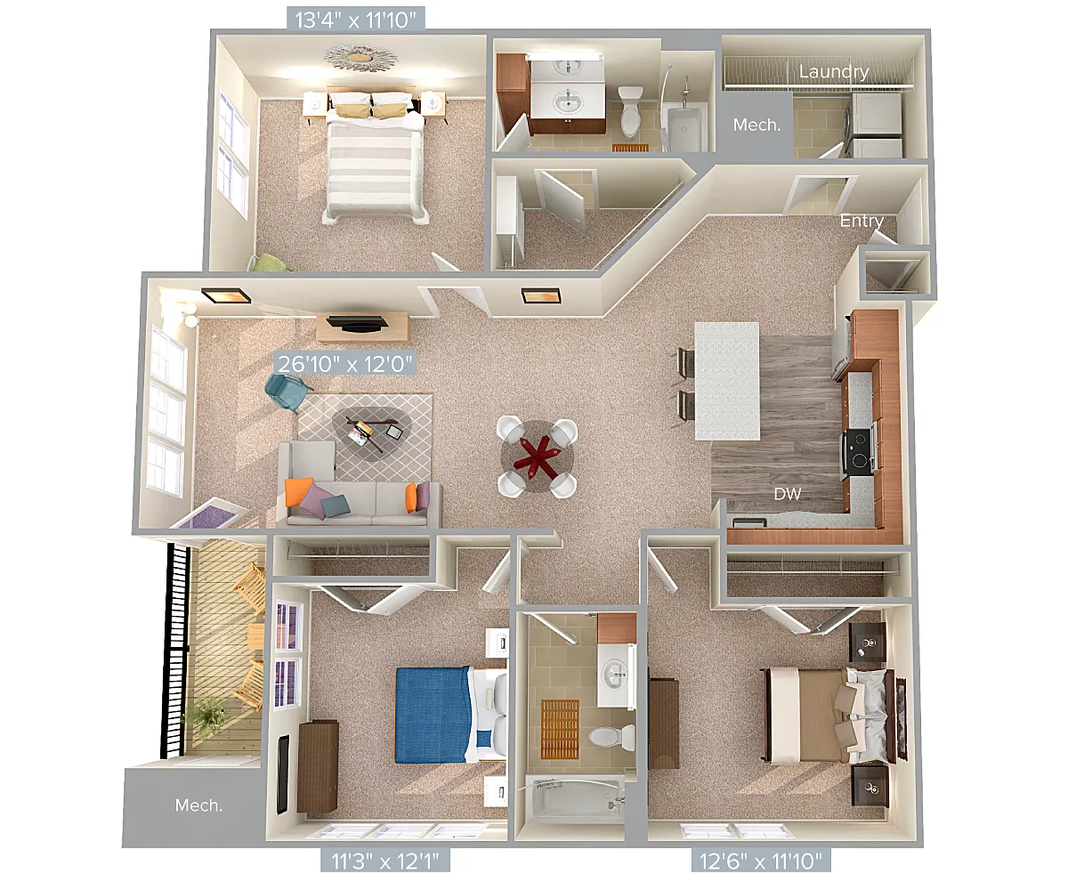 Floor plan C1-2-1404sq