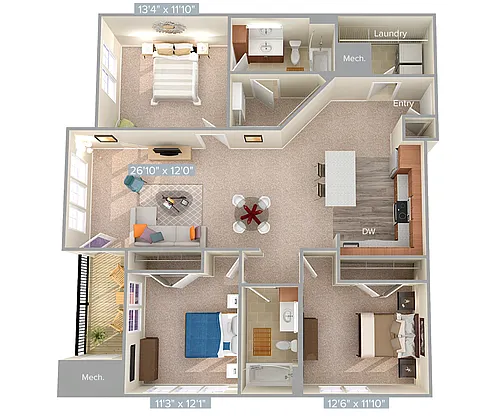 Floor plan C1-2-1404sq