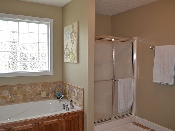 Whirlpool tub and shower. 