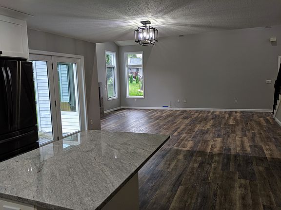 kitchen and eating area