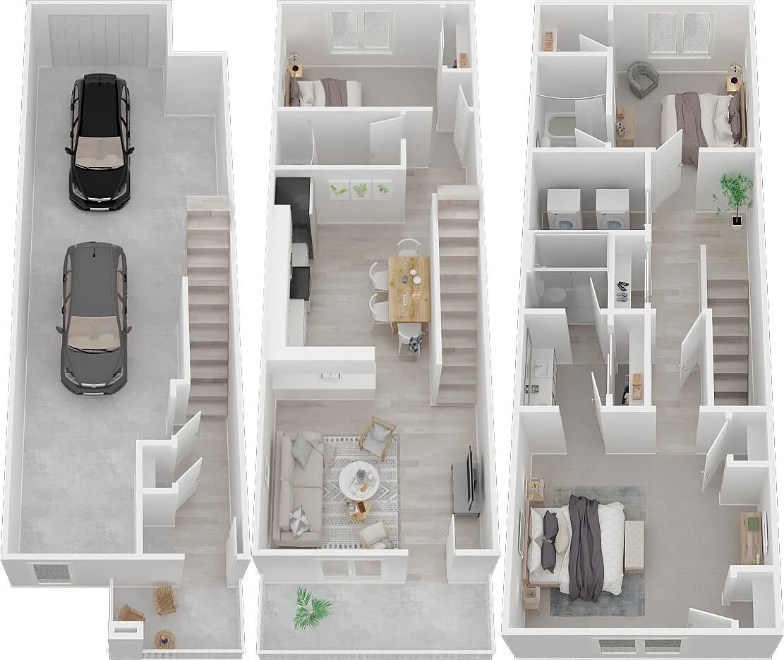 Floor plan 3 Bed 3 Bath A