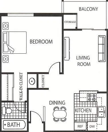 One Bedroom Aspire Floor Plan