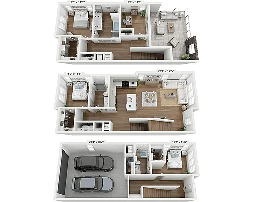 Floor plan Three Bedroom C3B