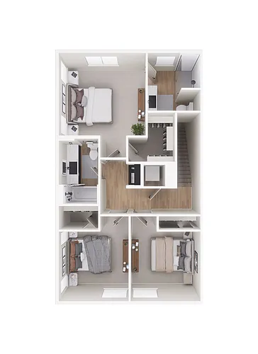 Floor plan 3BD, 3BTH TH1