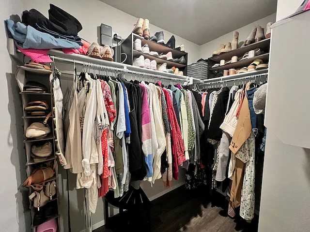 Primary suite has walk-in closet.