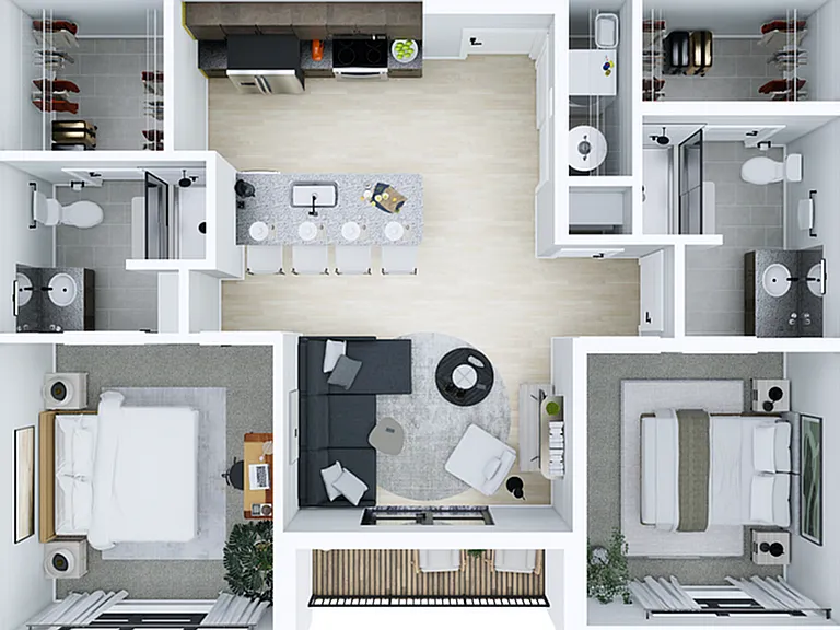 2A Floorplan - 910 SF 2A Floorplan - 910 SF