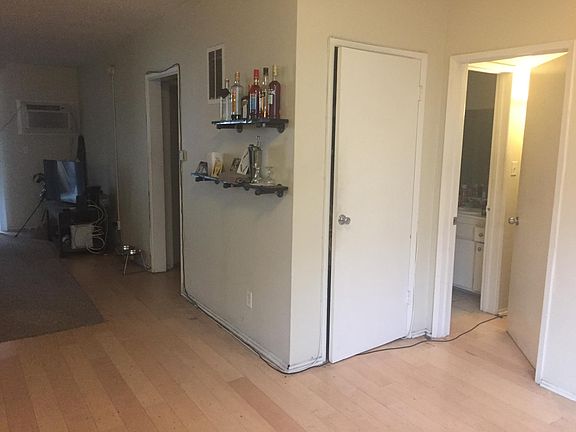 Photo of apartment from front window showing first closet an