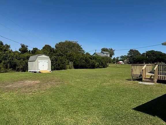 Backyard and storage shed