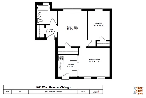 Floor plan One Bedroom