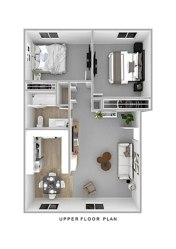 Floor plan 2 Bed One Bath
