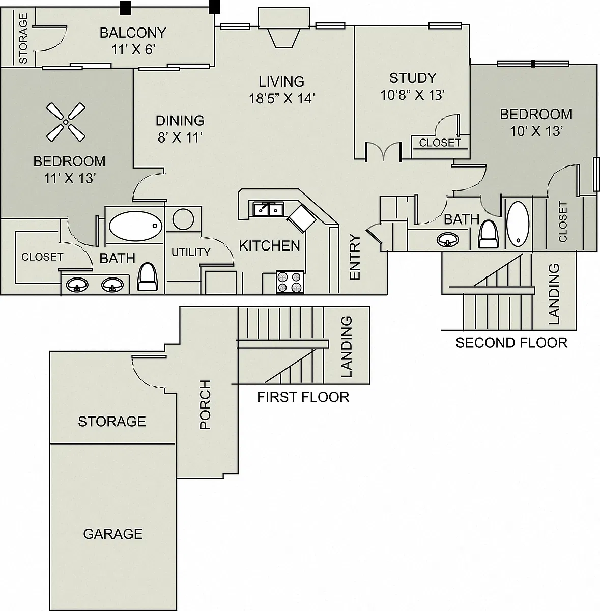 Floor plan 3 Bed New Haven Renovated