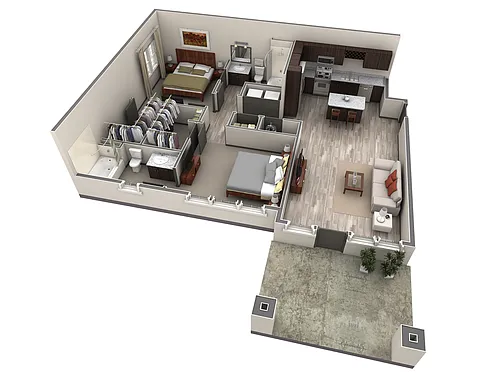 Floor plan 2 BR Vue Overlook