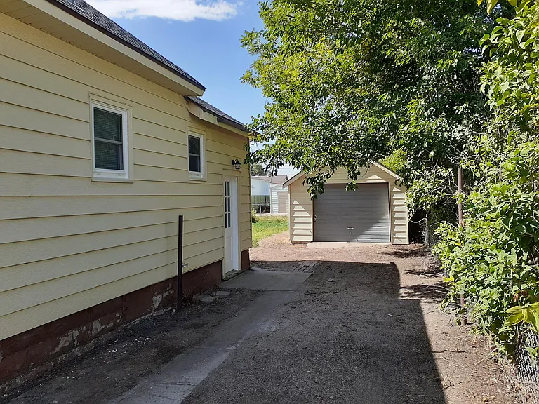 Rear entry and oversized single car garage.
