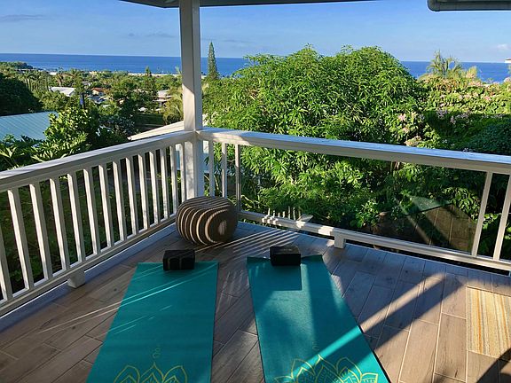 Yoga in the morning.