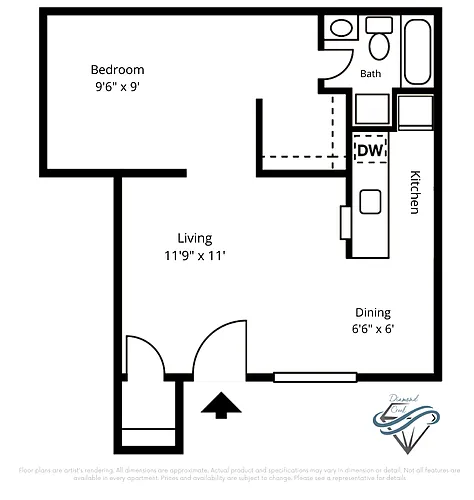 Floor plan 1 Bedroom 1 Bathroom