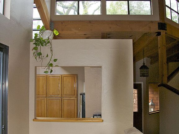 Upper windows in living room