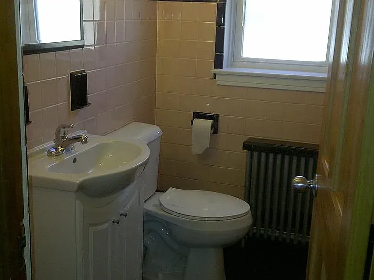 bathroom (newly painted to match tile)