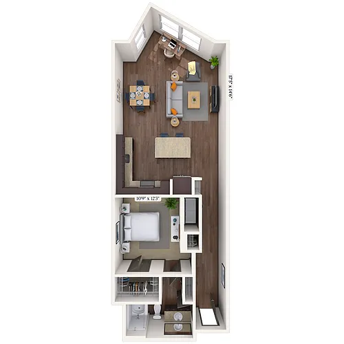 Floor plan Loft 1x1 888-937 SF