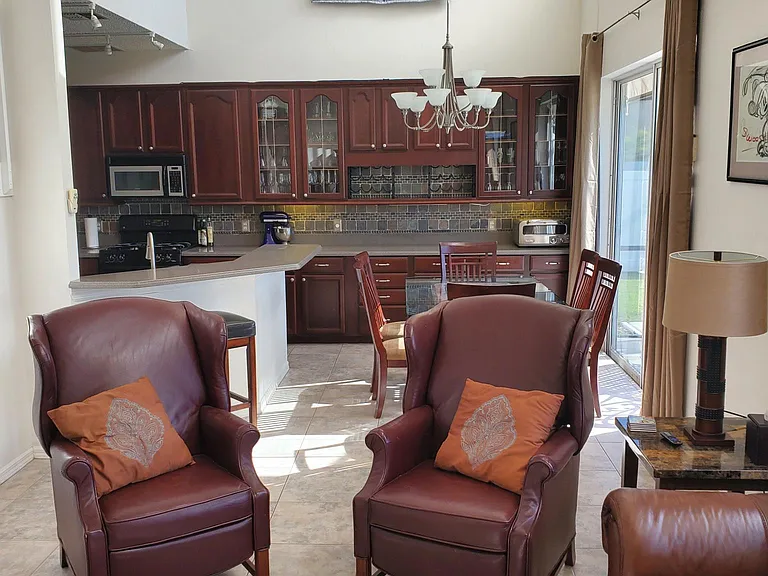 Spacious living and kitchen area