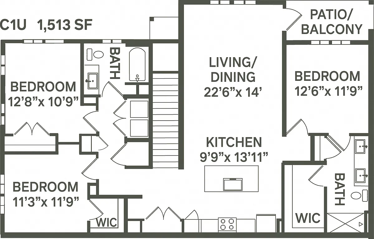 Floor plan C1U