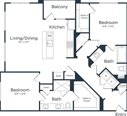 B2 | 2x2 | 1278 sq ft B2 | 2x2 | 1278 sq ft