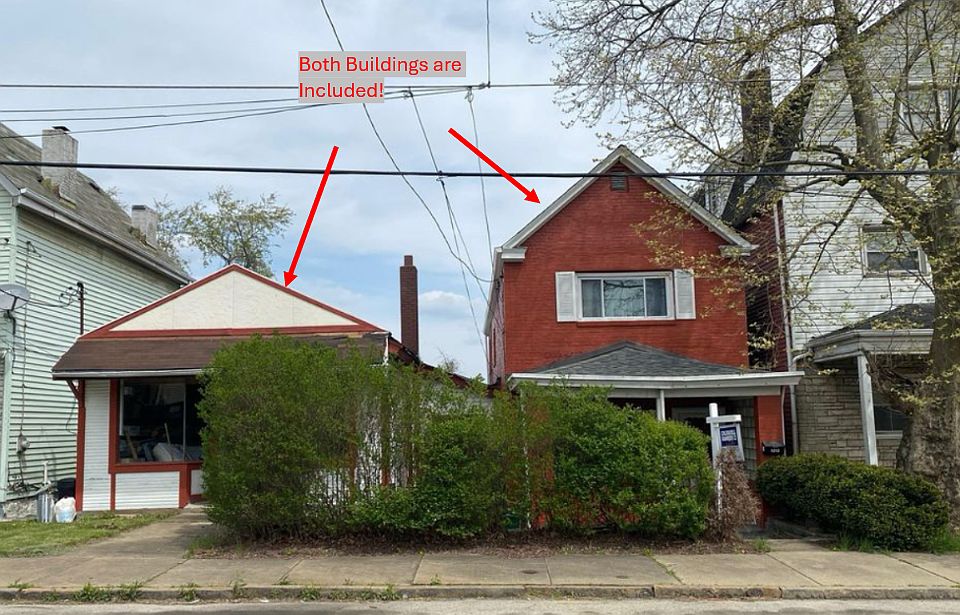 Main house on right, former storefront/deli on left.