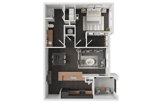 Floor plan 1 Bed 1 Bath