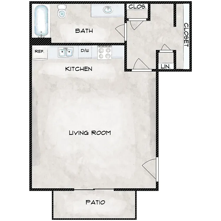 Floor plan Studio Apts